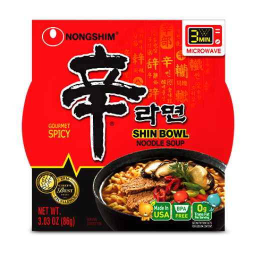 Picture of NongShim Gourmet Spicy 86g Each (Pack of 12 Bowls)