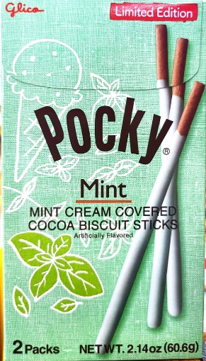 Picture of Pocky Mint Cream Covered Cocoa Biscuits Sticks (Pack of 2) Limited Edition