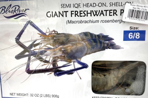 Picture of Raw Giant Freshwater Prawn 6/8, Frozen 2Lbs Pack